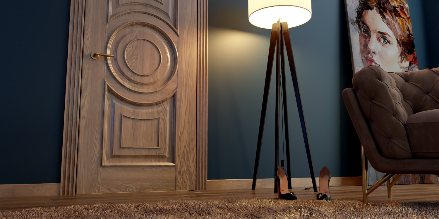 Custom flush door and wall panelling design by Ddesignery – door manufacturers in Gurgaon